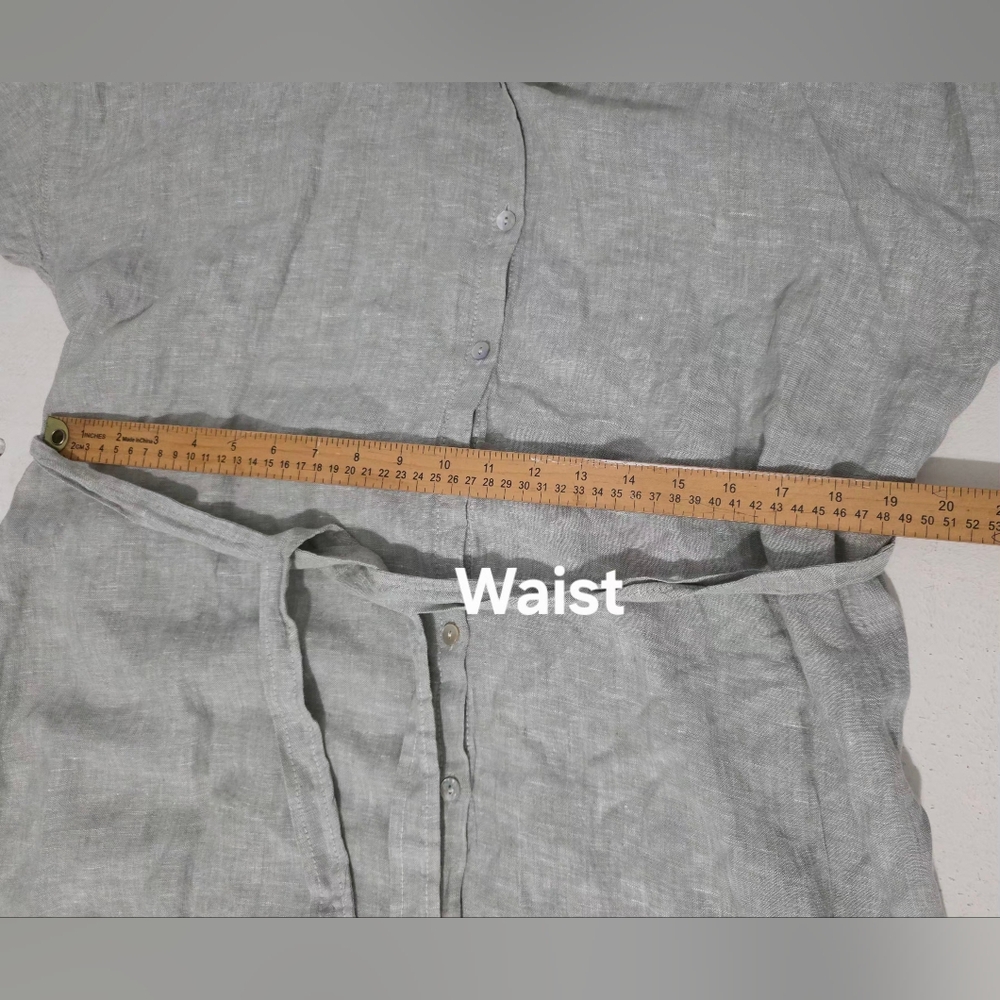 Tahari 100 % Linen Midi Shirt Dress XL NWT - Picture 12 of 14